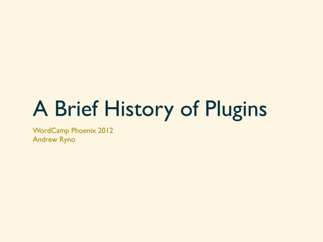 Plugins at WordCamp Phoenix