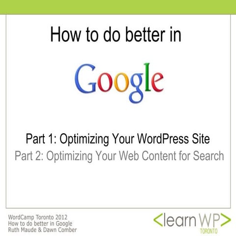 WordCamp 2012 WordPress SEO