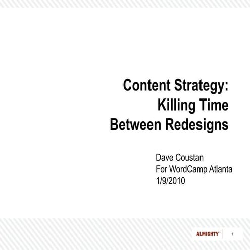 Content Strategy: Killing Time Between Redesigns