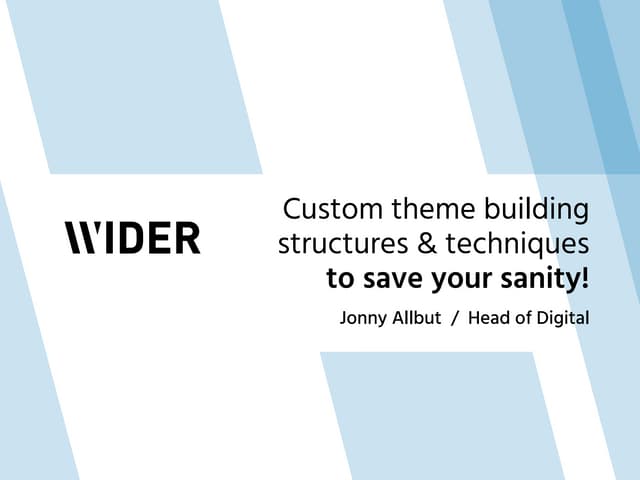 WordCamp Bristol 2019 - WordPress custom theme building