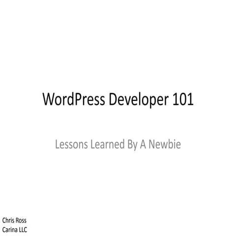 Word camp chicago 2010   developer 101