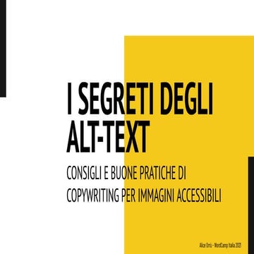 I segreti degli Alt-Text | WordCamp Italia 2021