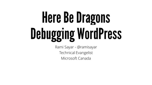 Here Be Dragons - Debugging WordPress