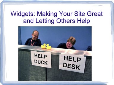 Widgets: Making Your Site Great and Letting Others Help - WordCamp Victoria