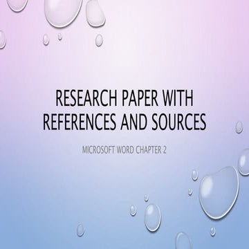 Word chapter 2 research paper with references | PPTX | Desktop ...