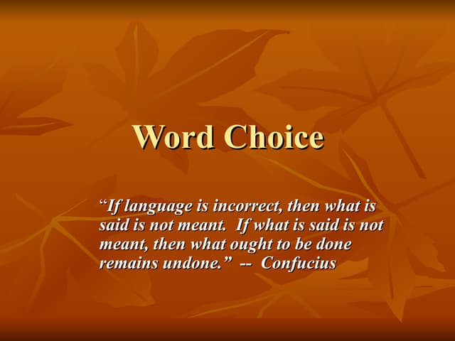 Word Choice