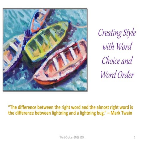 Word choice word order lecture _