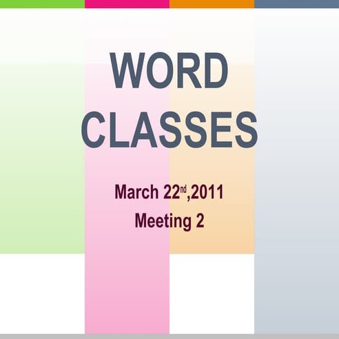 Word classes