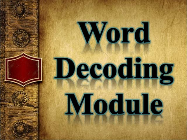 Word Decoding - Part 1 | PPT