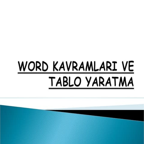 Wordde tablo yartma