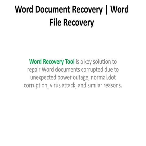 Word document recovery