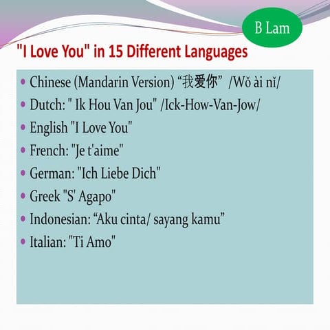 "I Love You" in 15 Different Languages
