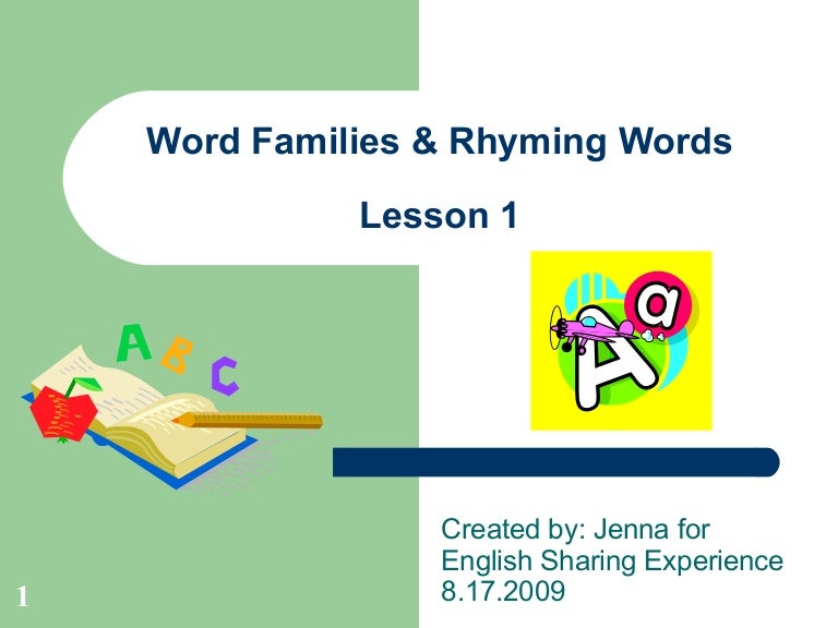 Word Families & Rhyming Words