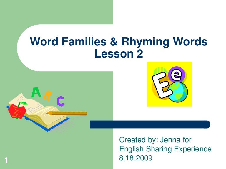 Word Families & Rhyming Words 2