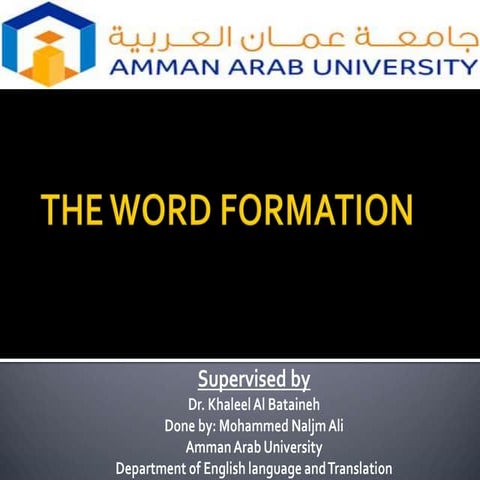 Word Formation