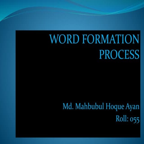 Word formation process