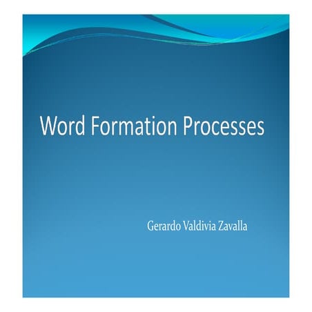 Word formation processes