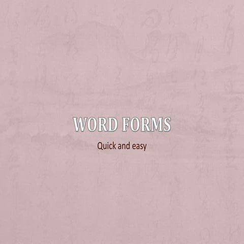 Word forms | PPTX