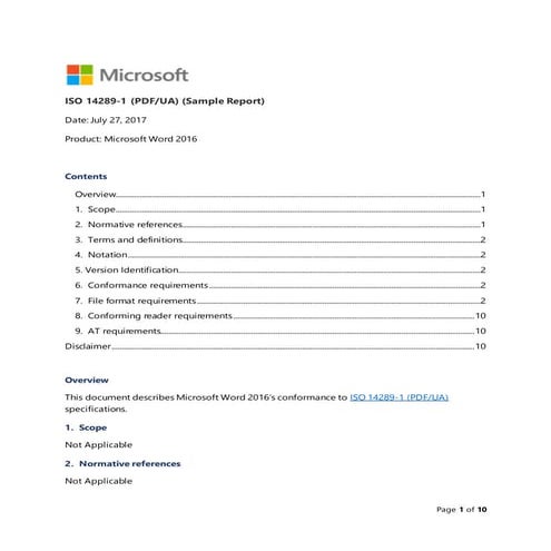 PDF/UA Support in Word 2016