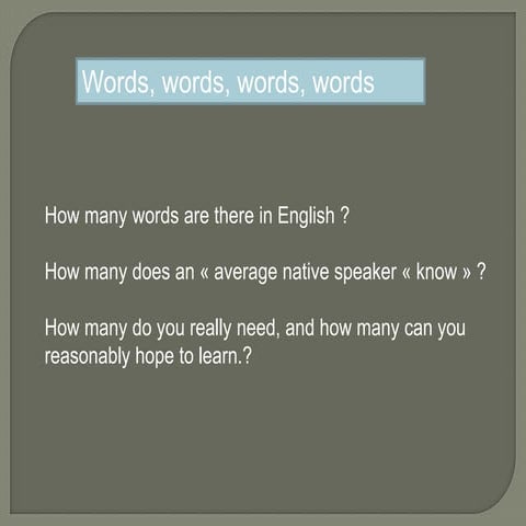 Word frequency in english | PPTX