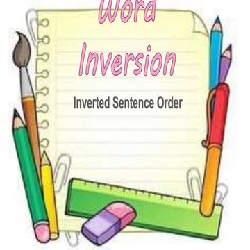 English 9 Word inversion