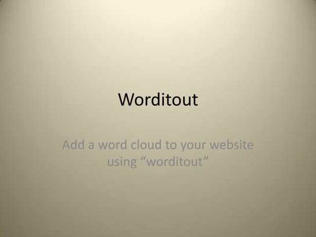 Worditouttool