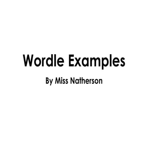 Wordle Examples for School | PPT