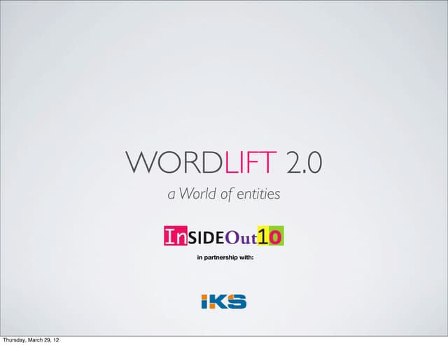 WordLift 2.0 (presentation for the IKS annual review in Saarbrücken)