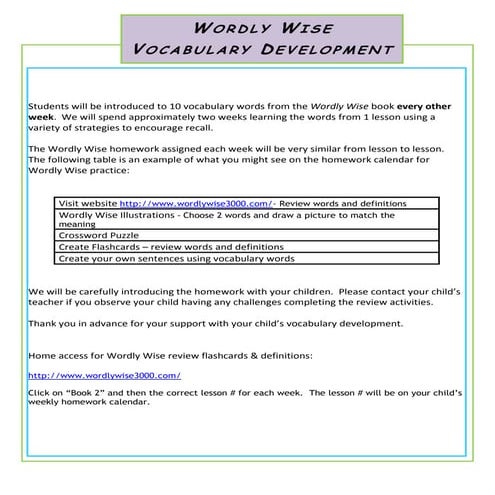 Wordly wise for website | PDF
