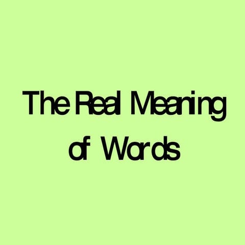 Word Meanings