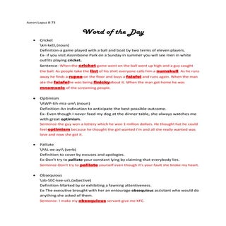  Aaron's Word of the day