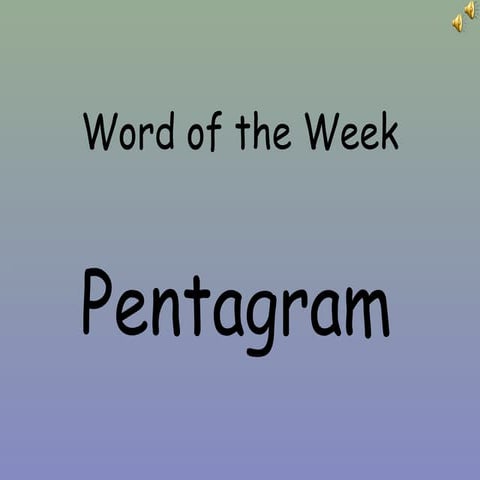 T4 Word of the week 5 pentagram