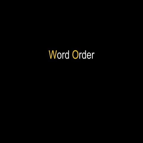 Word Order