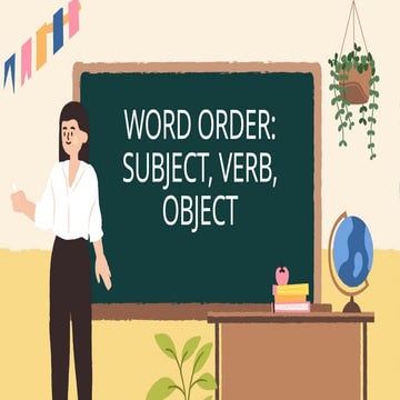 BASIC WORD ORDERS IN A SENTENCE FOR ELEMENTARY LEVEL | PPTX
