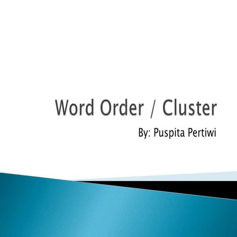 Word order cluster