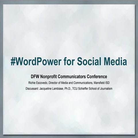 #WordPower for Social Media