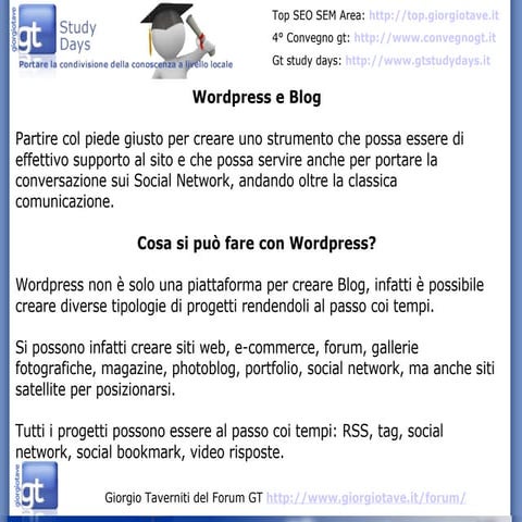 Wordpress, Blog, SEO e Conversazione