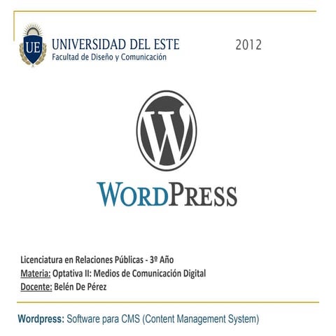 Conceptos básicos de Wordpress - CMS