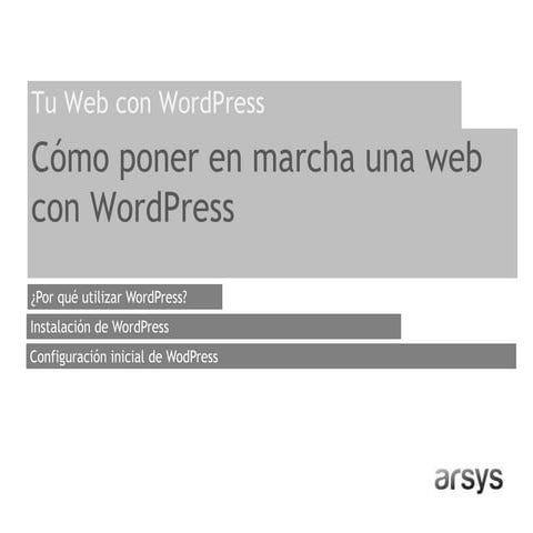Cómo hacer tu página con WordPress 