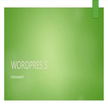 Realizzare un sito con Wordpress come installazione pulità