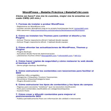 WordPress - Batalla Práctica | BatallaFriki.com