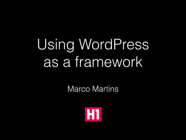WordPress Café: Using WordPress as a Framework