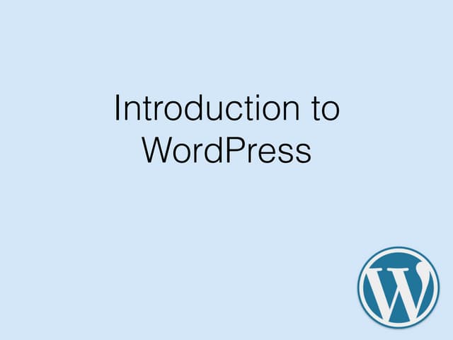 Wordpress introduction