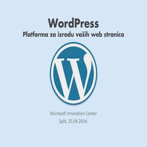 Wordpress radionica - Microsoft inovacijski centar