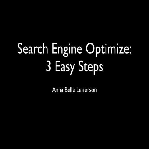 Search Engine Optimize for WordPress in 3 Easy Steps