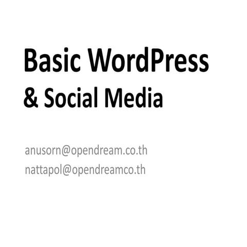 Basic Wordpress & Social Media