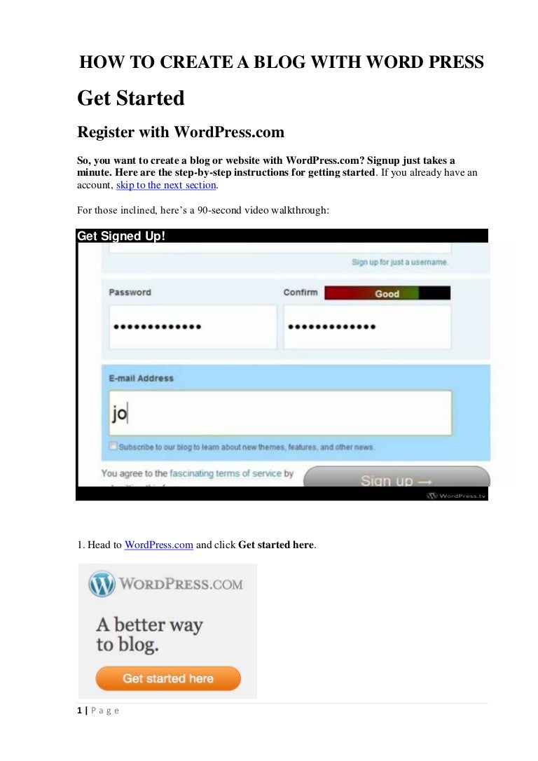 Wordpress user manual Wordpress user manual