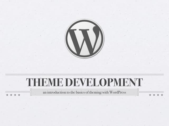 Intro to WordPress theme development
