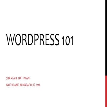 WordPress 101 - WordCamp Minneapolis 2016