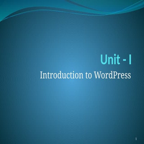 Wordpress Training - Introduction to Website Design | PPTX